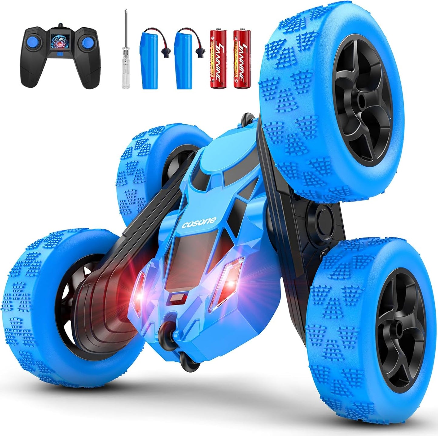 cosone Remote Control Car RC Cars for Kids Toys Rechargeable 360° Rotating 2.4Ghz RC Stunt Car for Kids Birthday Gift for 6 Years Old Boys Toys 6 7 8 9 10 Years Old Boy Gift Ideas