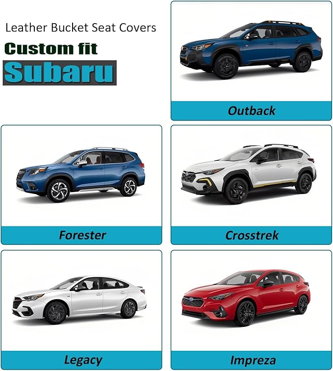 GIANT PANDA Fit Subaru Outback Forester Crosstrek Legacy Impreza Front Car Seat Cover, 3D Air Mesh Breathable Seat Protector（Grey+Black2-Pack）