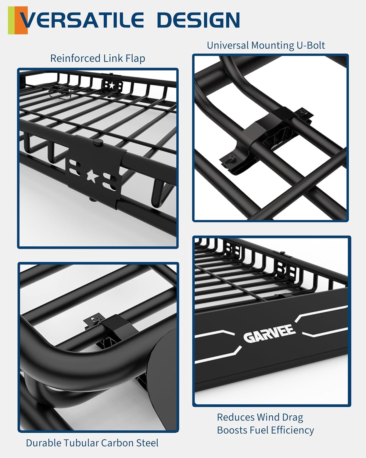 64" x 39" Universal Roof Rack Carrier Basket, 200 Lbs Capacity Car Cargo Rack with Extension Luggage Holder Basket Heavy Duty for SUVs, Trucks, Vehicles