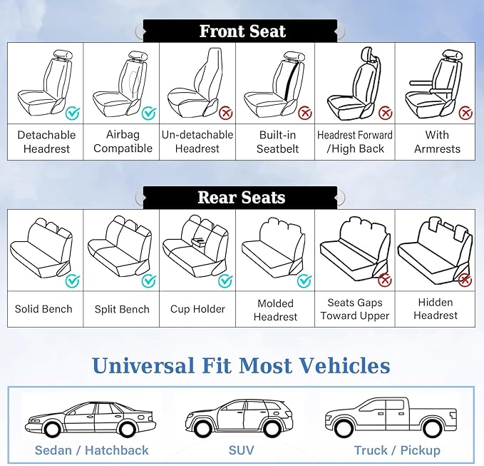 Coverado Car Seat Covers, Front Seat Cover 2-Pack, Faux Leather Waterproof Seat Covers, Car Seat Protectors,Driver Seat Covers Automotive Seat Covers Accessories Universal Fit Most Vehicles Beige