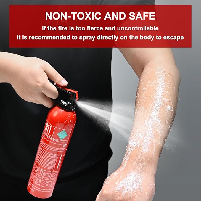 Fire Extinguisher for Home, 2 Pack Car Fire Extinguishers with Mount, 4 in 1 Portable Kitchen Fire Extinguishers for A, B, C, K Category, 620ml Mini Water-Based Fire Extinguisher for Car Truck Boat