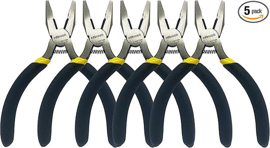 BOOSDEN Mini Lineman's Pliers, 5 Pack, 5 Inch High Leverage Cutting Pliers, Side Cutter for Electrician Work or Jewelry Making