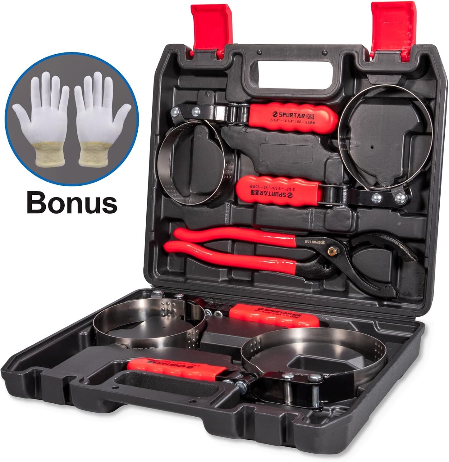 Spurtar Swivel Oil Filter Wrench Set of 5 Adjustable Wrench 2-3/4" to 5-1/4" (70-133mm) 12" Universal Oil Filter Removal Tool for 4S Shop Auto Repair Mechanic DIY Generator Small Engine