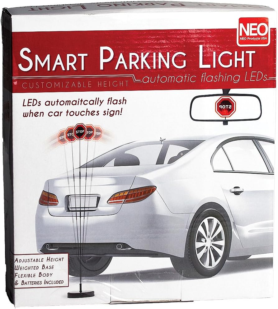 Usa Inc (Set of 2) Smart Parking LED Garage Flashing Warning Stop Sign - Bumper Sensor,Red