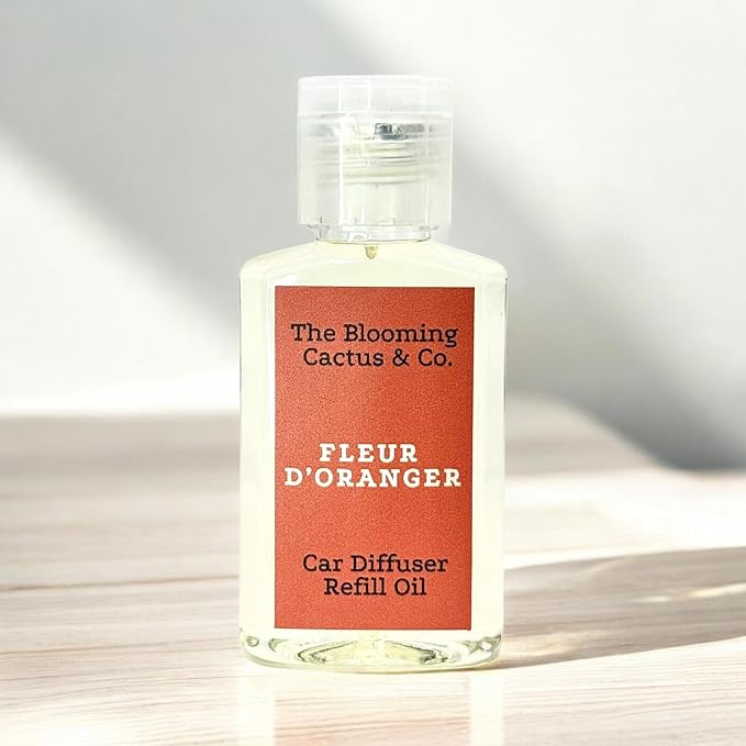 The Blooming Cactus & Co. - Car Diffuser Refill - Fragrance Oil Diffuser Refill - Reed Diffuser Refill 30 gr (Fleur D'Oranger)