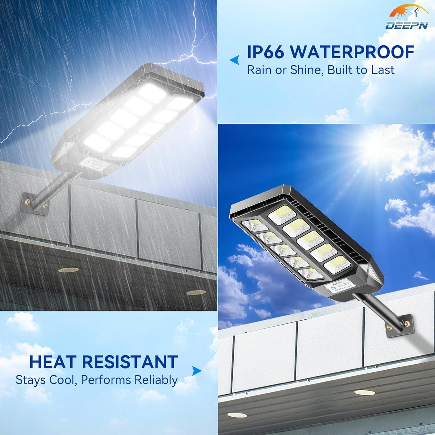 Solar Street Lights Outdoor for Outside, IP66 Waterproof Street Lights Outdoor, 6500K Dusk to Dawn Solar Security Flood Lights Motion Sensor with Remote Control for Yard, Entryway, Garage 3 Pack