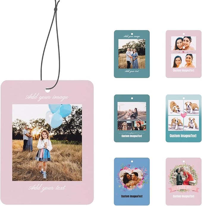 Custom Air Freshener for Car - Double Sided Printed Personalized with Picture Photo Text -Personalized gift for Valentine’s Day Birthday Christmas