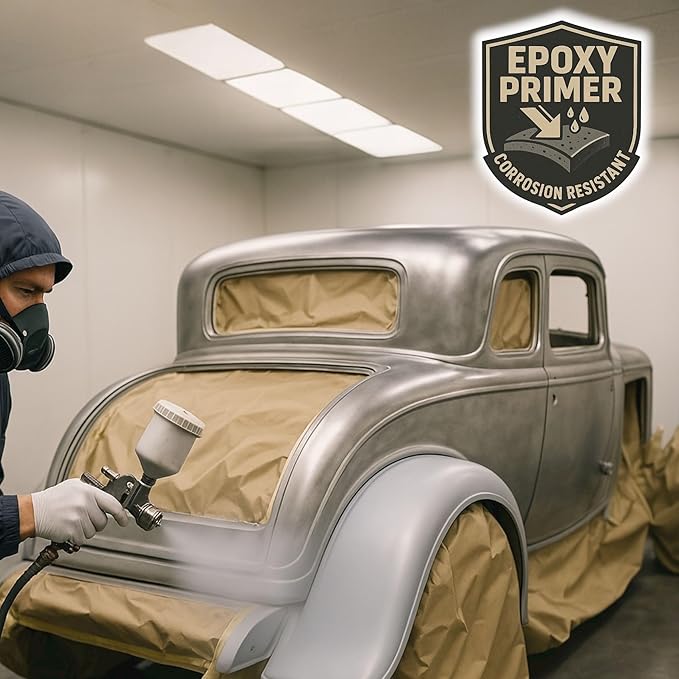 LiME LiNE 2K Epoxy Primer/Sealer Direct-to-Metal, Anti-Corrosive for Automotive & Industrial use/isocyanate Free /2.1 voc Light Grey (2 Quart kit)