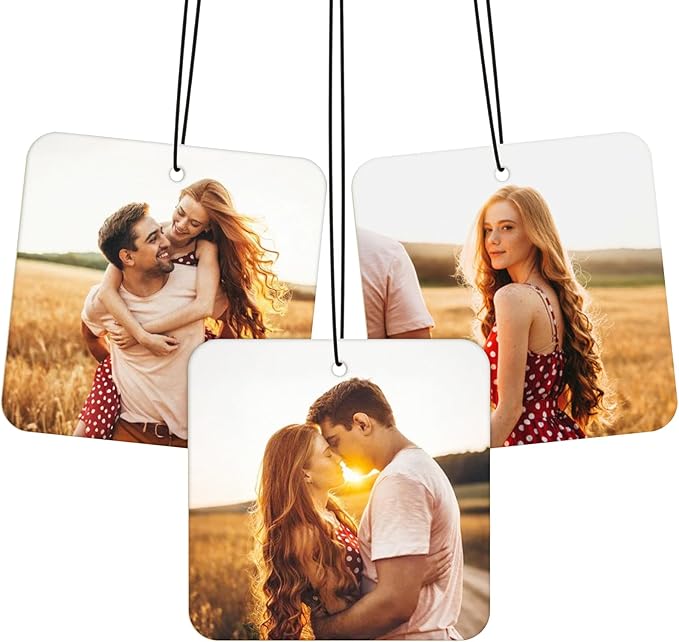 Custom Car Air Freshener With Picture Text - Personalized Car Air Freshener with Multiple Fragrances for Valentine's Day Birthday Gift Hanging Ornaments