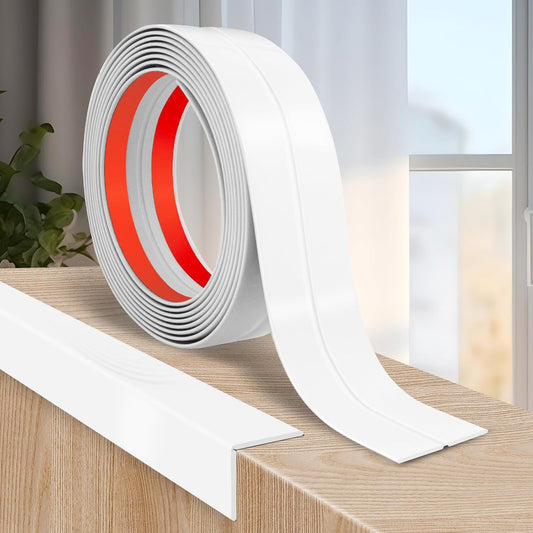 Flexible Wall Corner Protector Moulding Trim Peel and Stick Wall Corner Guards Edge Protector Self Adhesive Molding Trim Strip for Edge Ceiling (White, 0.8 in x 40 Ft)