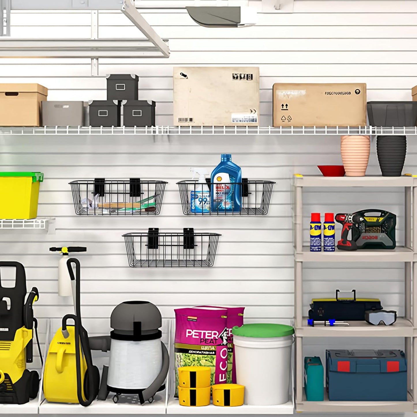 Polmart Heavy Duty Slatwall Basket, 2-Pack