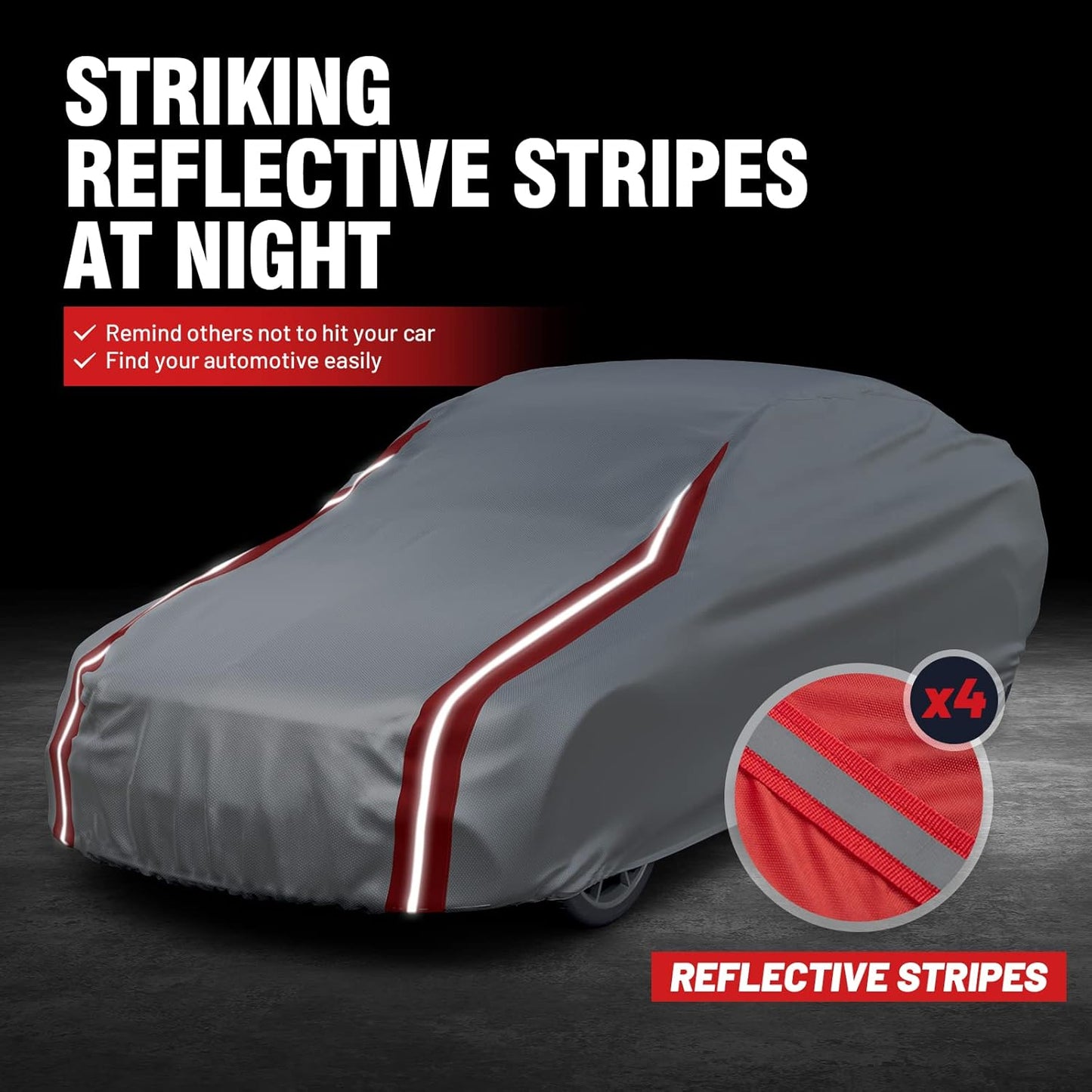 Favoto Sedan Car Cover Waterproof - Custom Fit for Toyota Corolla (1996-2024) All Weather for Automobiles Outdoor with Reflective Stripe Snow Sun Dust UV Protection Full Exterior Cover