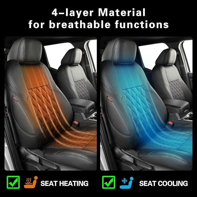 coverdream 4runner Seat Covers Full Set for 2025 2026 Toyota 4Runner 5 Seats Pickup Truck Seat Cushion,Fully Covered Luxury Waterproof Leather Seat Protector,Armrest Cover Included(Black & Diamond)