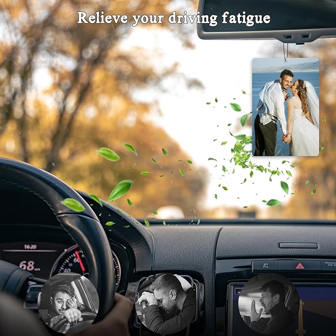Custom Air Freshener for Car, Personalized Car Air Fresheners with Pictures, Your Photo On Customized Air Freshener Both Sides, Cars Decorations for Women Men(4 Count (Pack of 1))