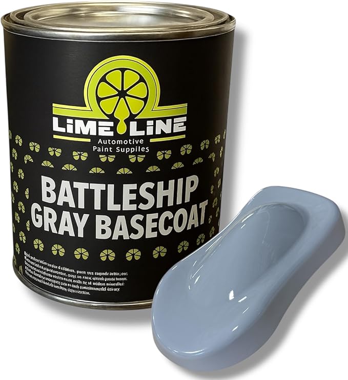 LiME LiNE Automotive Urethane Basecoat 1K Urethane color, High Coverage, Mix 1:1 With Urethane Reducer, Ready for 2K Clearcoat (Battleship Gray,1 Quart)