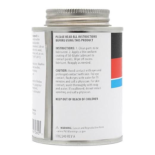 AGS Automotive Solutions SIL-Glyde Brush Top Can Multi-Purpose All-Weather Lubricating Compound for All Surfaces, 8 oz Lubricant Can, Silicone Lubricant, Ensure Friction Resistance