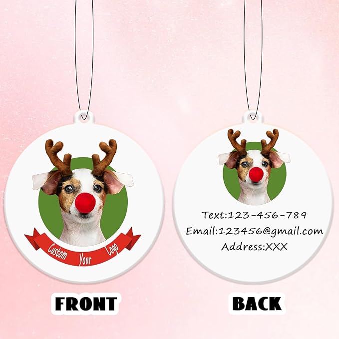 2pcs Personalized Air Freshener with Pictures, Personalized Car Air Freshener with Custom Photo, Custom Double Sided Photo for Car Wardrobe Bathroom Hanging Ornaments (Round)