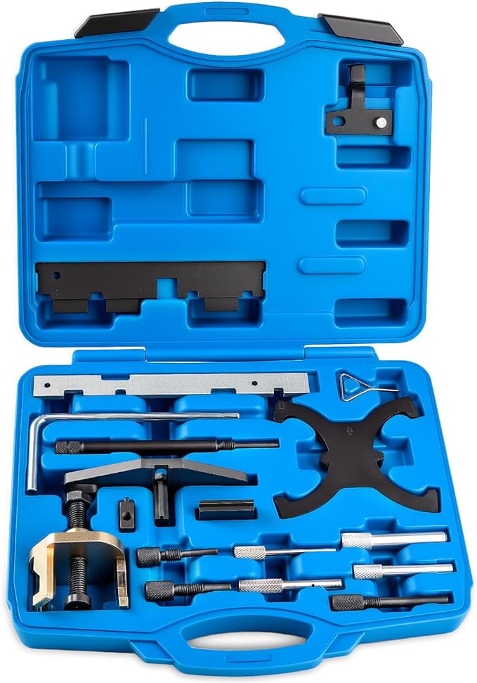 18PCS Engine Timing Tool Kit, Camshaft Locking Set with Flywheel Lock, Replaces 303-1097 303-1552, Fits Ford 1.5L 1.6L 2.0L EcoBoost (Focus Fiesta Escape) & Mazda 3 Volvo, for Timing Alignment