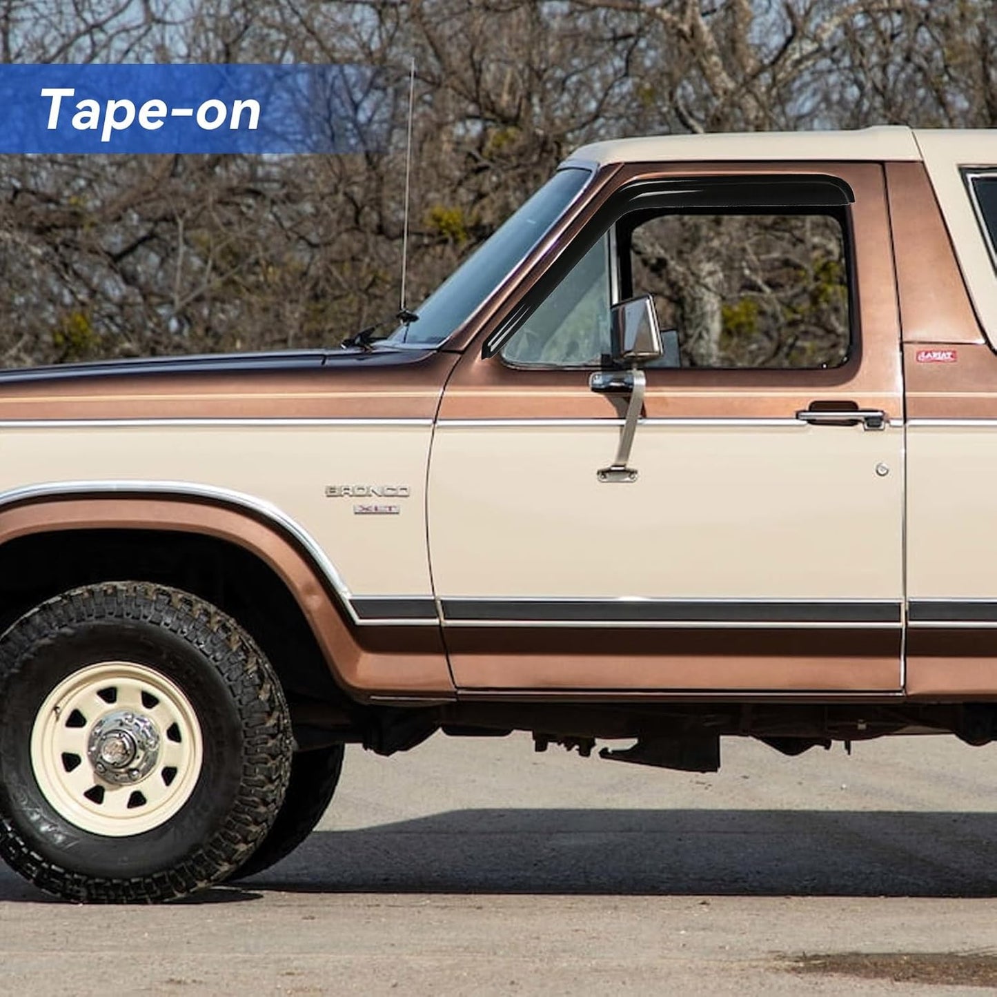 Window Visors Rain Guards for 1980-1996 Ford Bronco, Out-Channel Window Vent Wind Deflectors Visors Shades for 80-96 F150 F250 F350 Standard Cab, for 2 Front Doors