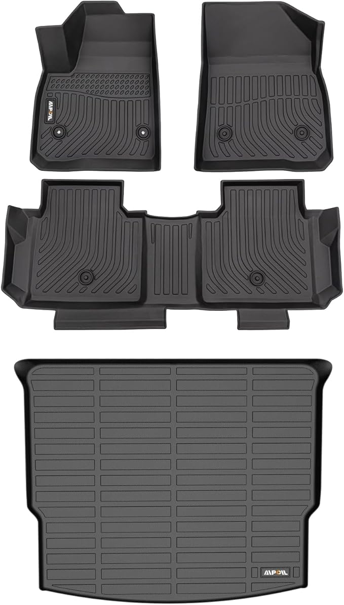 AIPOIL® Floor Mats & Cargo Liner Set for 2019-2025 2026 Chevy Blazer All Weather Protection TPE Anti-Slip Automotive Full Set Custom Car Mats Chevrolet Blazer Accessories - Black