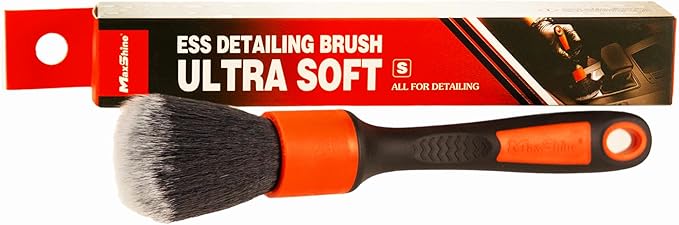 Maxshine Small Universal Red Ultra Soft ESS Detailing Brush – Professional Brush for Interior, Exterior, Leather, Engine Bay & Wheels – Ever So Soft Detailing Tool for Car Care