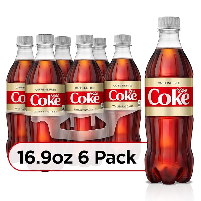 Diet Coke Caffeine Free Soda Soft Drink, 16.9 fl oz, 6 Pack