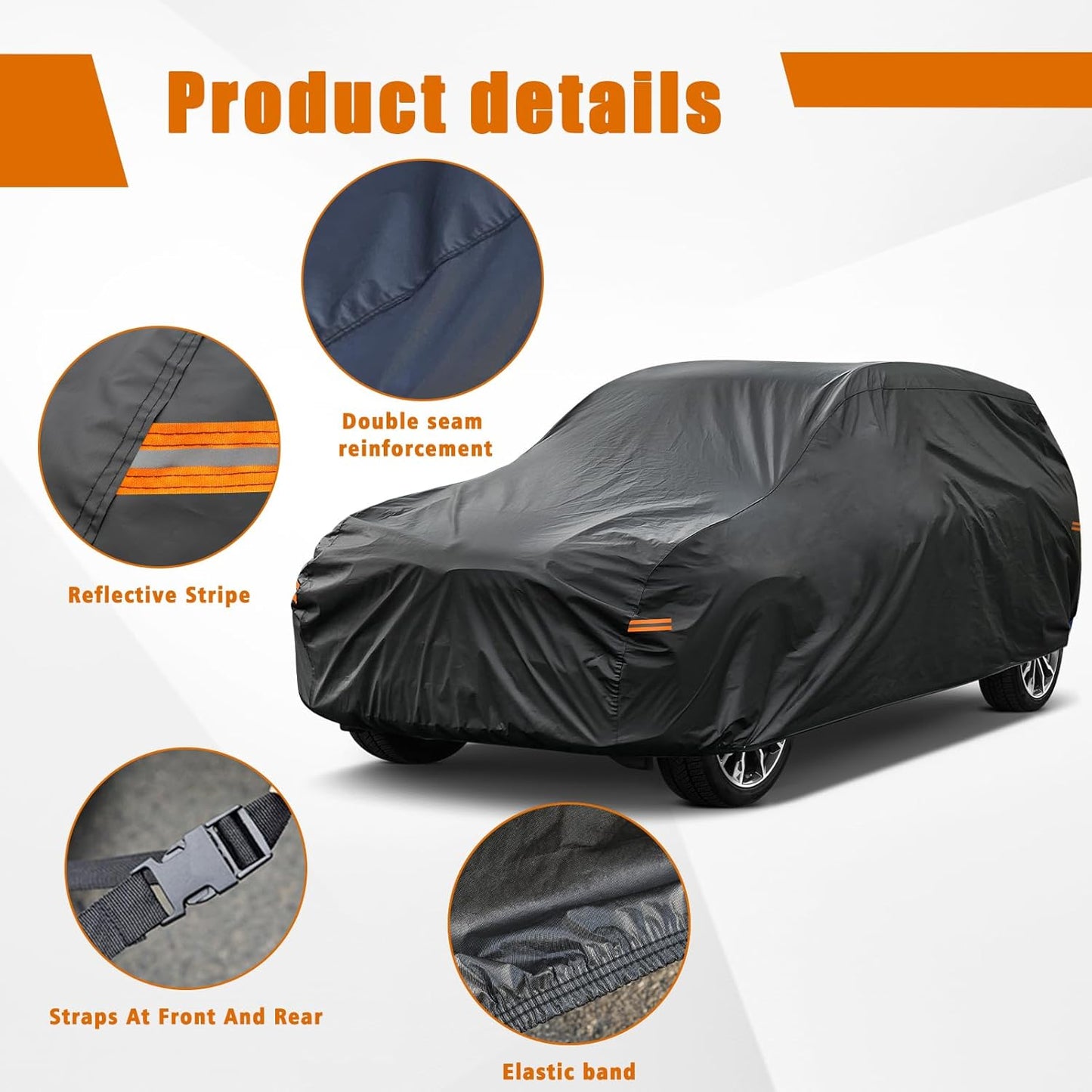 Kayme 7 Layers SUV Car Cover Custom Fit for GMC Yukon XL (2000-2025) Waterproof All Weather for Automobiles, Outdoor Full Cover Sun UV Rain Protection.