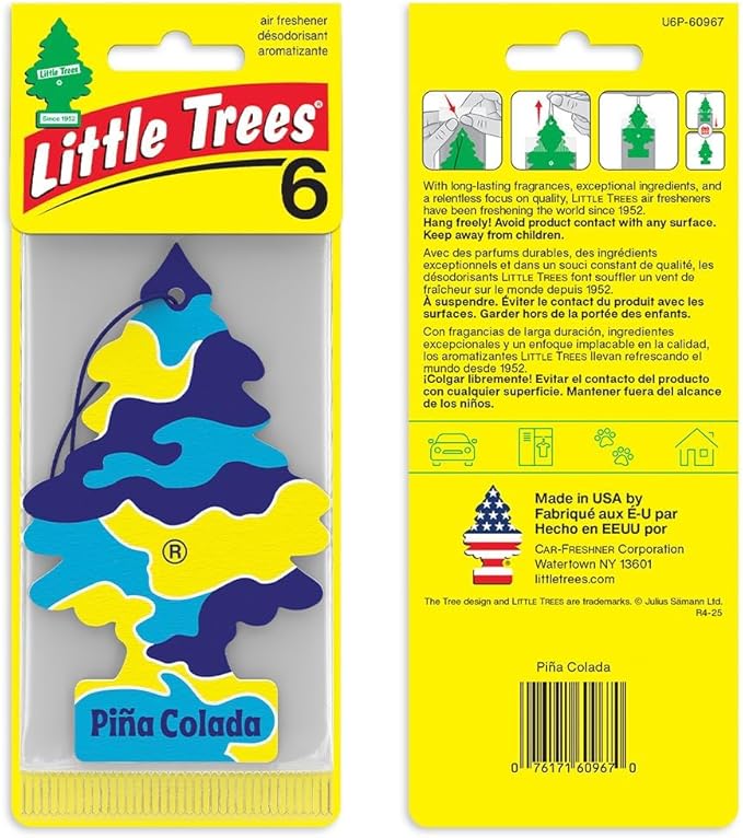 LITTLE TREES Car Air Freshener | Hanging Tree Provides Long Lasting Scent for Auto and Home | Piña Colada, 24 Air Fresheners