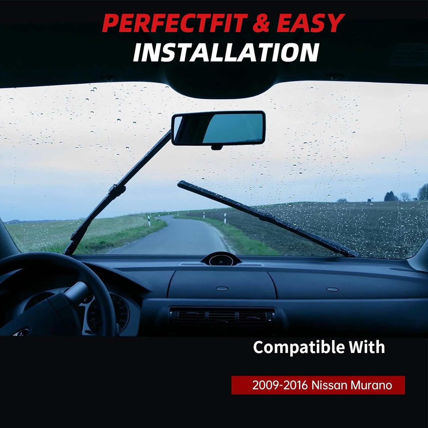 OTUAYAUTO Premium Windshield Wiper Blades - Replacement for Nissan Murano 2009-2016 - Precision Fit, All-Weather Performance, Front and Rear Wiper Blades, J/U Hook - 26"+16"+12" (Pack of 3)