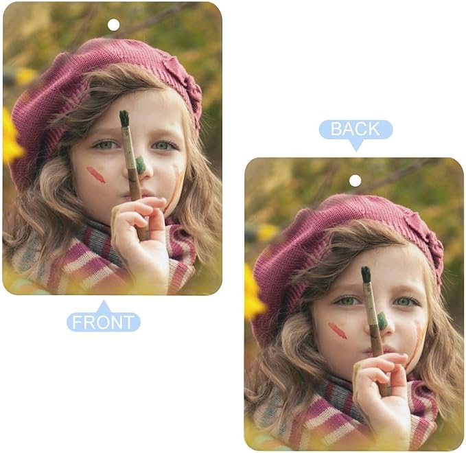 Custom Air Freshener for Car - Double Sided Printed Personalized with Picture Photo Text -Personalized Gift for Valentine’s Day Birthday Christmas