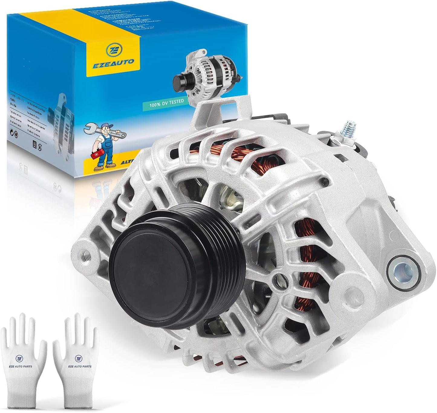 EzeXpreze 11609 Alternator Fit for Kia Soul 2012-2016, Forte Koup 2014-2016, Forte5 2015-2016, Rio 2014-2017, for Hyundai Veloster 2013-2017 1.6L 110Amp 373002B760