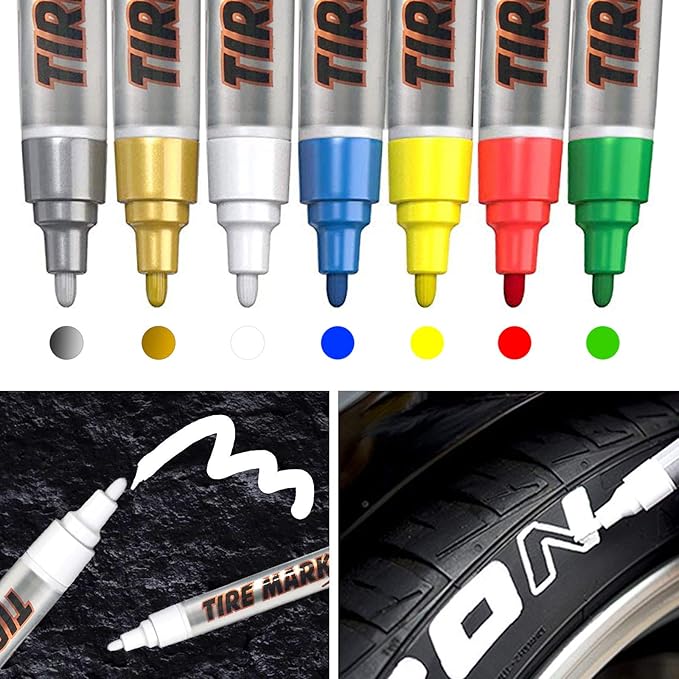 MC MOTOPARTS Permanent Color Tire Pen Marker Lettering Paint Drawing Tool Automotive Motorcycle Care 1 piece (White)