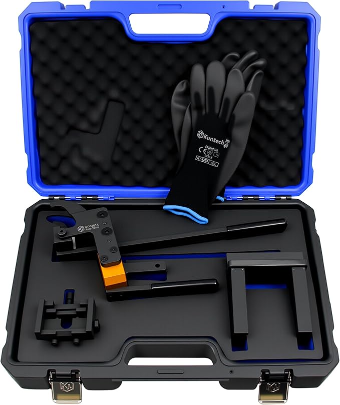 Valve Pressure Spring Installer Remover Tool Kit, Valve Spring Removal Pliers Compatible with BMW B38 B48 B58 Engines, Valve Slider Fixing Tool Set with Carrying Case & Gloves