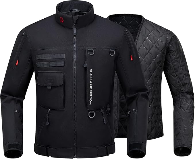 Motorcycle Jacket, CE Certified Class A, Winter Windproof Riding Jacket for Cold Weather with Removable Warm Liner XL