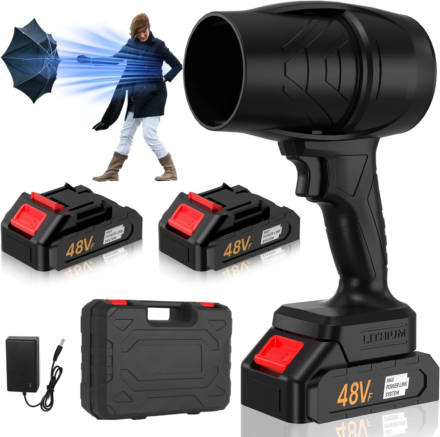 Turbodry 13000RPM Cordless Car Dryer & Turboglass Blower – Dual Batteries, Fast Charging, Lightweight Air Blower for Patio Lawn Care Blowing Leaves Dust Snow Cleaning Camping Automotive