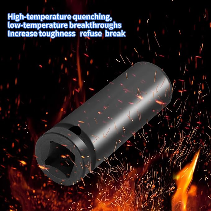 Meccion 1/2 Inch Drive Impact Socket 29mm Metric, 6 Point Cr-Mo Deep Impact Socket, 78mm Length