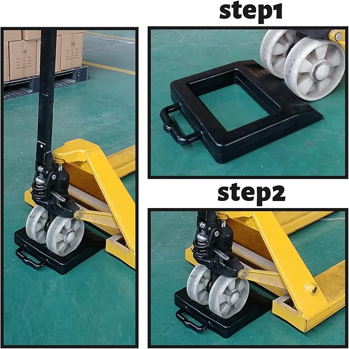 ROBLOCK Rubber Pallet Jack Chock Heavy Duty Wheel Chock, Pallet Jack Stopper for Truck 14.2" Length x 11.2" Width x 2" Height (1 Pack, Black)