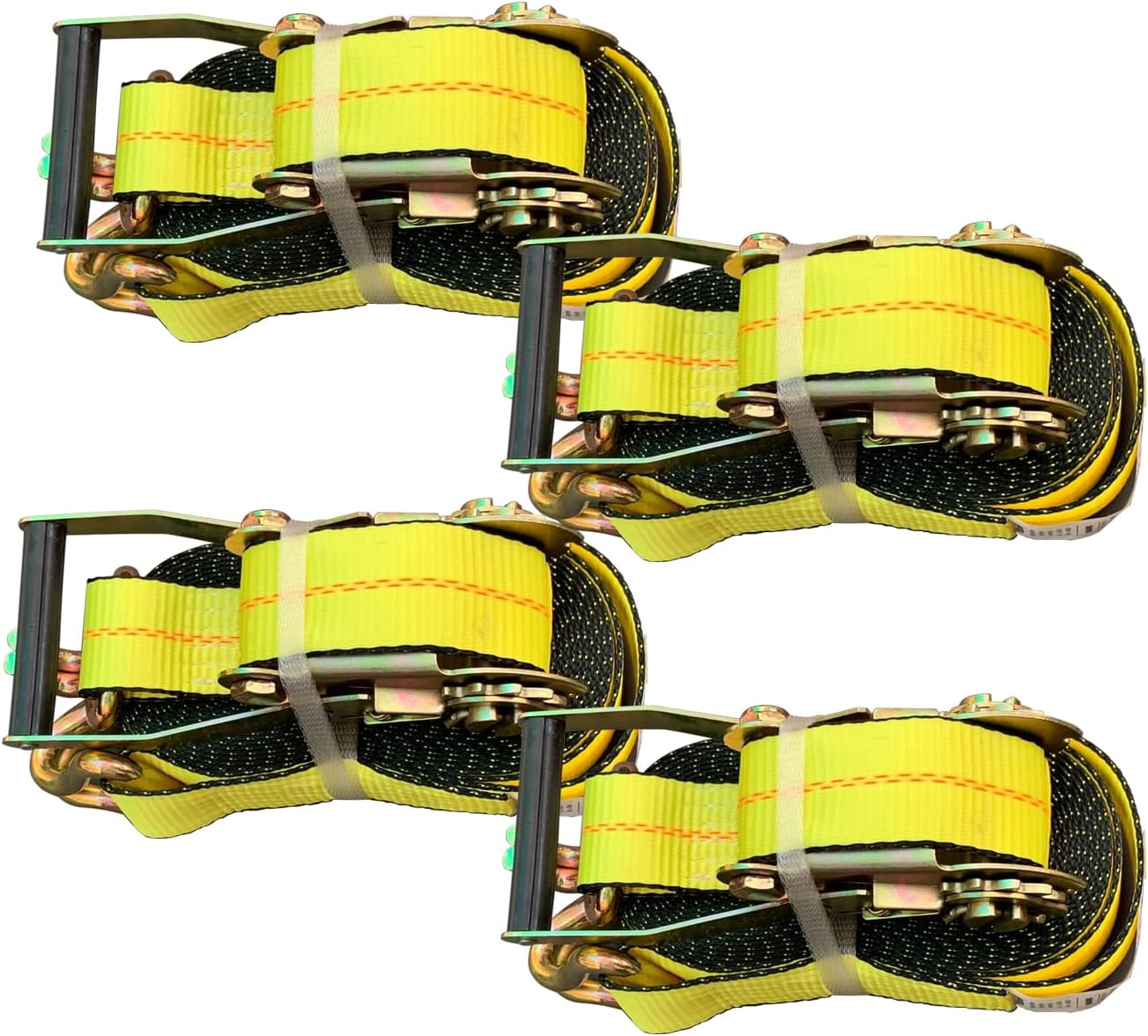 Ratchet Straps Heavy Duty (4PK) 2" x 30' x 10000 lbs J Hook Tie Down Strap Ratcheting for Truck, ATV, UTV and Trailer