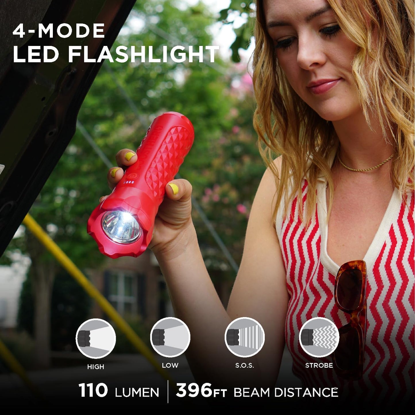 BoostHero Portable Car Battery Jump Starter, 6,000mAh Power Bank, LED Flashlight, with Smart Jumper Cables for up to 6.0L Gas/4.0L Diesel Engines (Red)