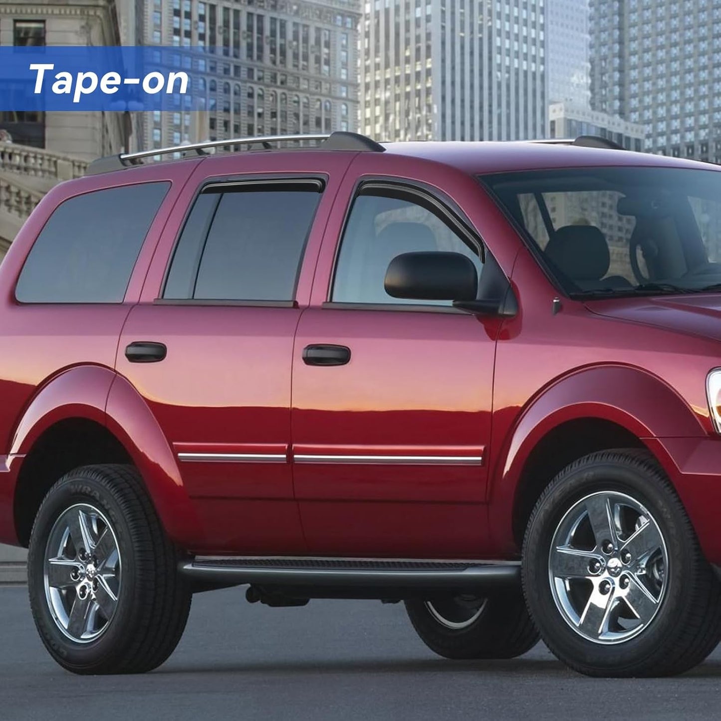 Window Visors Rain Guards Shield for 2004-2009 Dodge Durango, Out-Channel Window Vent Wind Deflectors Visors Shades for 2007-2009 Chrysler Aspen