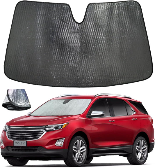Windshield Sun Shade for Chevrolet Chevy Equinox 2018-2024 (Not for Equinox EV) - 5-Layer Bubble Foldable Front Window Shade Sun Visor Accessories - Blocks Heat & UV Rays