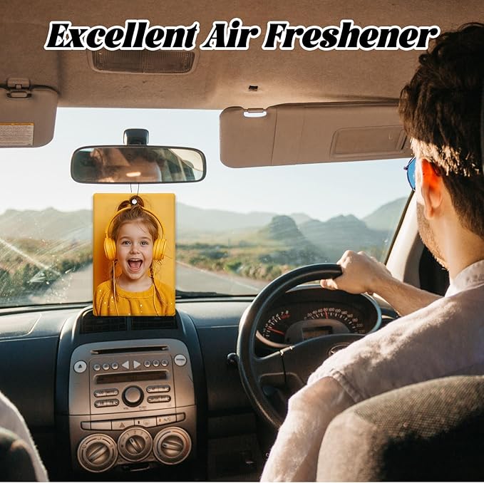 50Pcs Custom Personalized Air Freshener for Car Bulk, Personalized Double-Sided Car Air Fresheners with Photo Text Logo Customized Bulk Wedding Party Guests Souvenir Gifts (50 Rectangle)