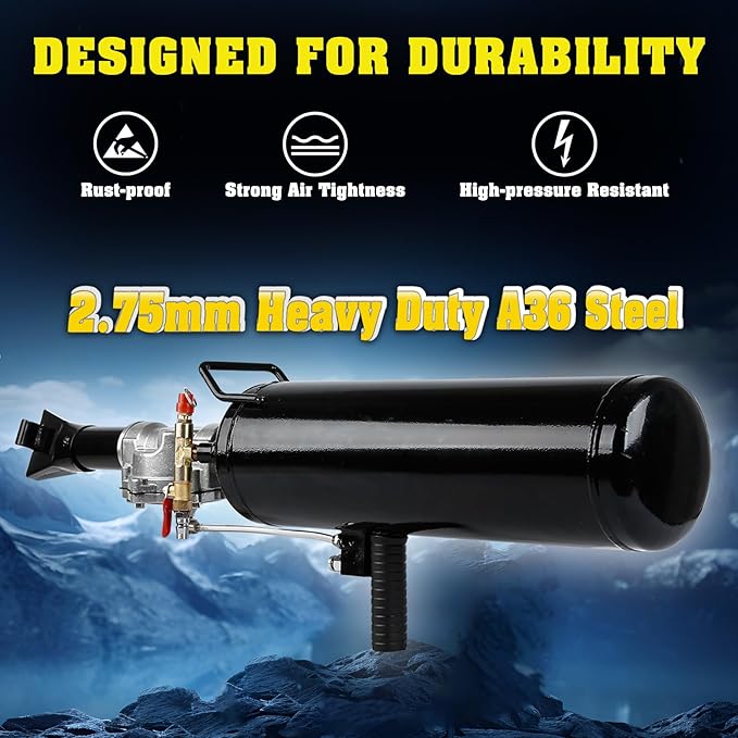 PIRIPARA Tire Bead Seater, 2.1Gal / 8L Air Bead Blaster Tire Inflator, Handheld Tire Air Blaster, Wheel Trigger Seating Tool Inflator for Tractor Truck ATV Car, 87-116 PSI Operating Pressure