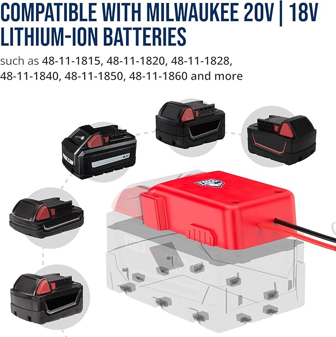 Harpy Eagle Battery Adapter for Red M18 18V Batteries – Compatible Oil Extractor Pump – Includes 30A Fuse, WAGO Connectors & 12AWG Wires – Battery & Pump Not Included