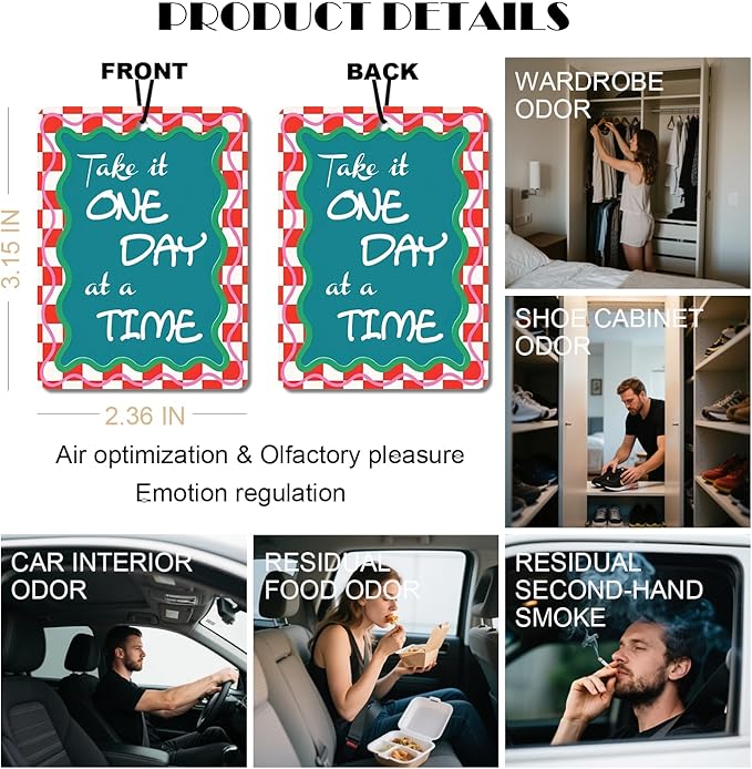 Inspirational Quote Cologne Car Air Fresheners 4 - Pack Colorful Retro Design, Ideal Gift for Friends & Self - Care, for Car, Closet & Home