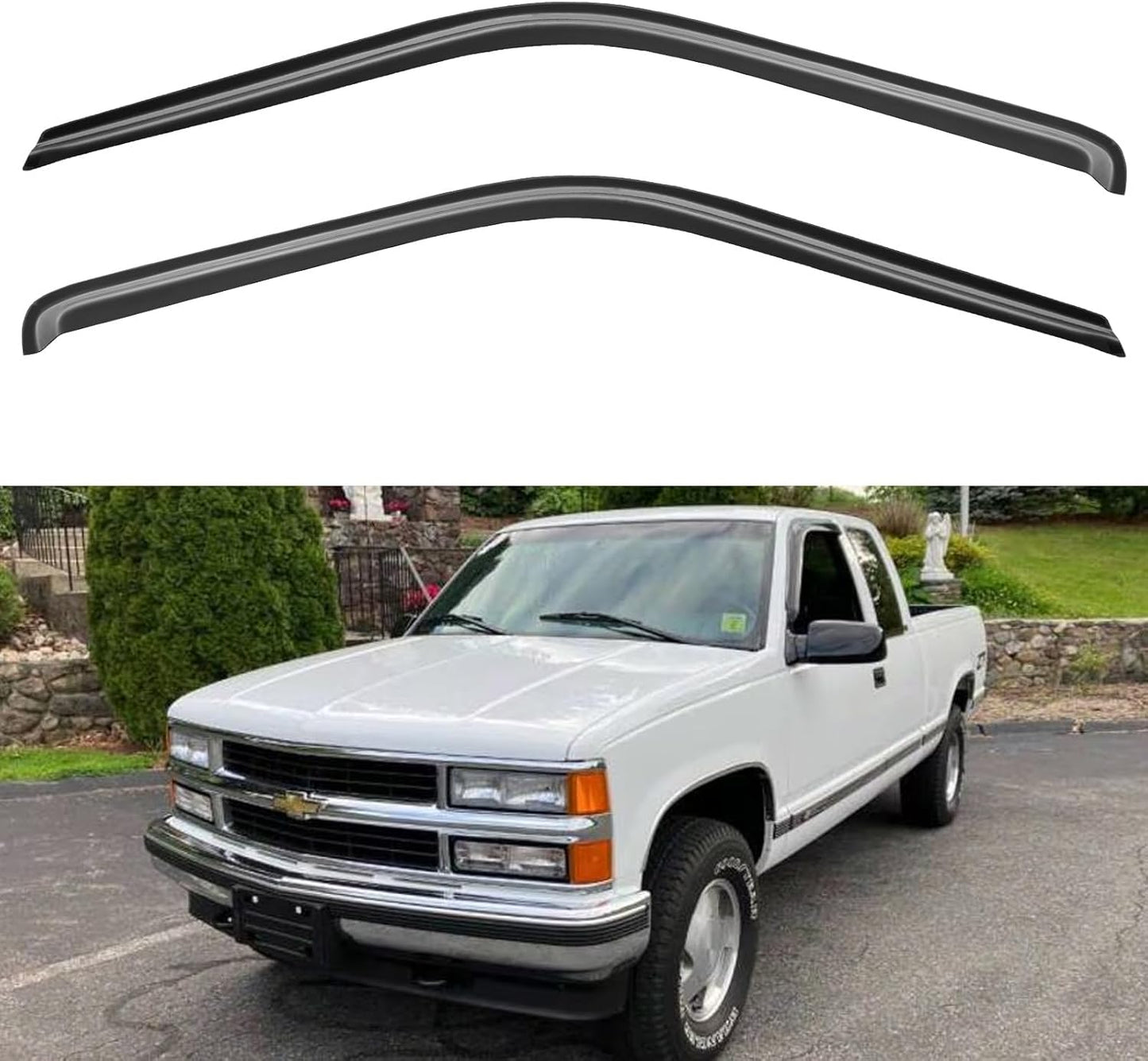 Window Visors Rain Guards for 1988-1999 Chevy/GMC C/K 1500/2500/3500 Standard Cab, Out-Channel Window Vent Wind Deflectors Visors Shades for 1995-1999 Tahoe, 1992-1994 Blazer Regular Cab, 2pcs