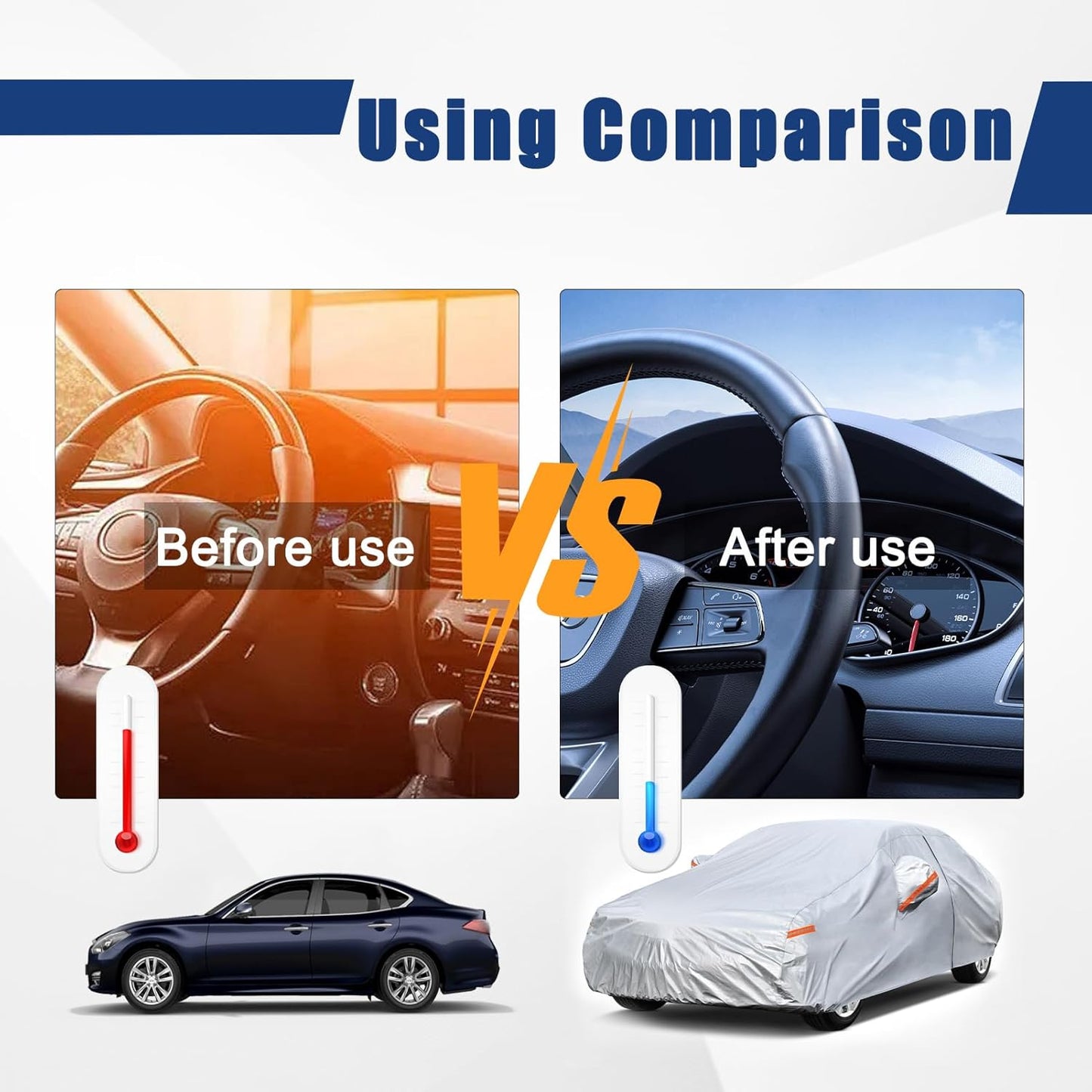 Kayme 6 Layers Car Cover Custom Fit for Nissan Sentra (2000-2025) Waterproof All Weather for Automobiles, Outdoor Full Cover Rain Sun UV Protection.Silver