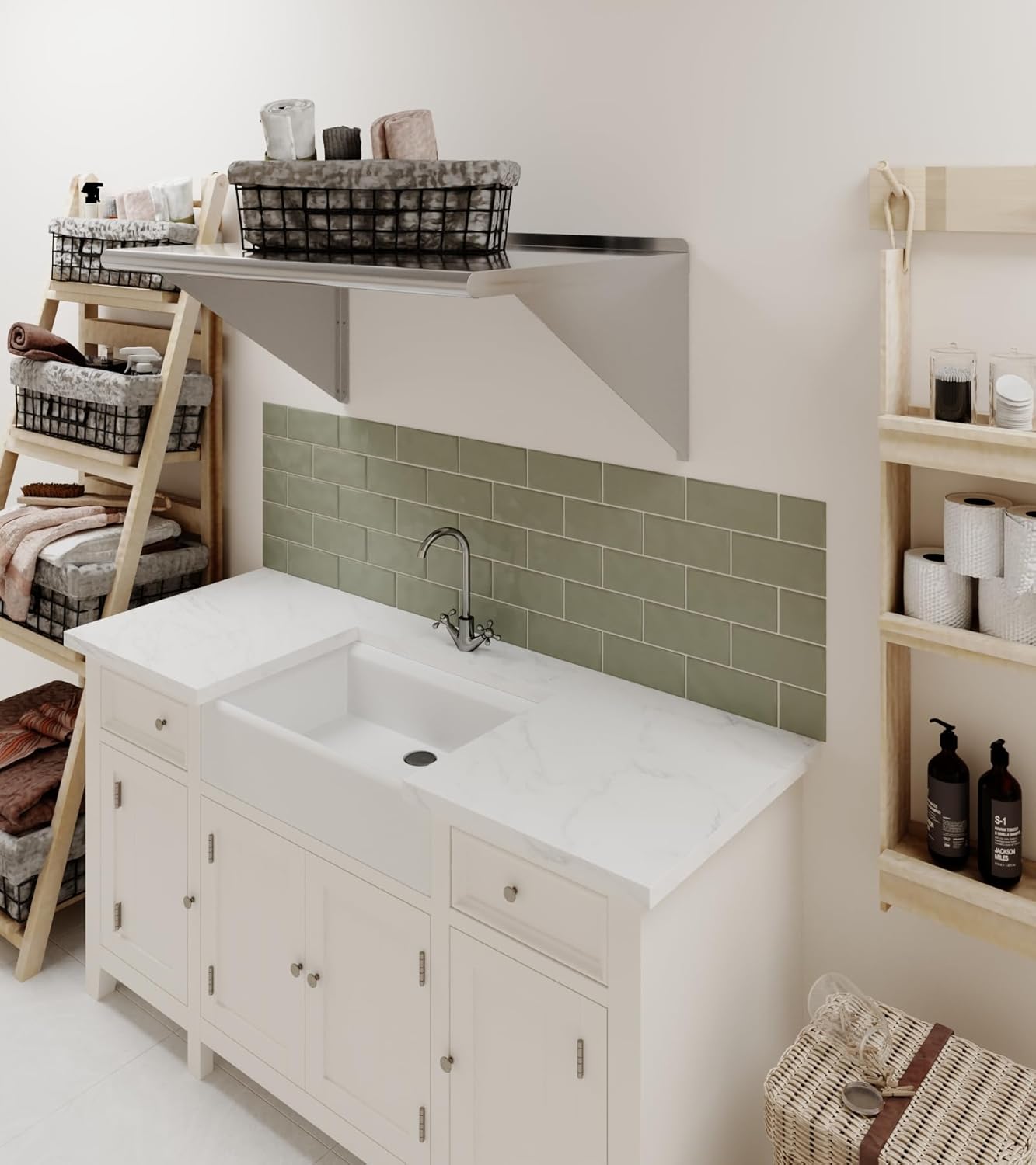 AmGood 36" Long X 24" Deep Stainless Steel Wall Shelf | NSF Certified | Appliance & Equipment Metal Shelving | Kitchen, Restaurant, Garage, Laundry, Utility Room