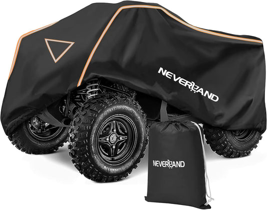 Neverland ATV Cover Waterproof Outdoor Heavy Duty ATV Covers Dustproof Anti-UV 4 Wheeler Cover All Weather Protection Four Wheeler Cover for Polaris Yamaha Suzuki Honda (Black XLarge)