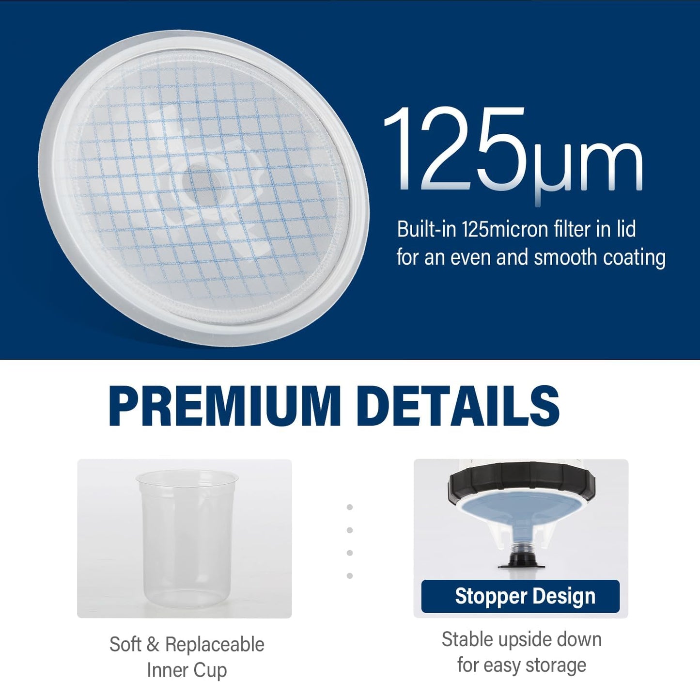 Disposable Paint Spary Gun Cups(800 ML/27 OZ), Spray Paint Cup Kit with 45 Cup Liners, 45 Lids, 10 Sealing Plugs, 1 Retainer Ring, 1 Hard Cup